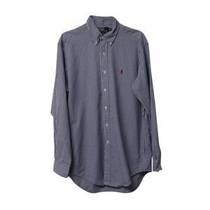 Pre Loved Ralph Lauren Vintage Gingham Check Long Sleeve Shirt Men blue Shirts